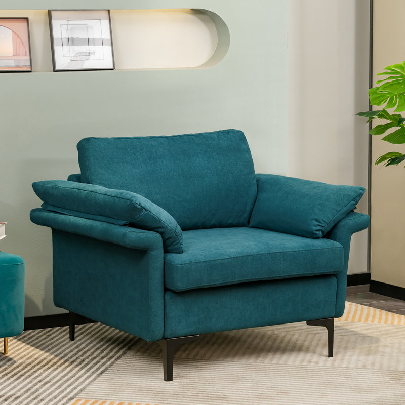 Justian Upholstered 42'' Sofa, Blue Fabric