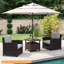 Table d'appoint d'extérieur avec parasol de 1,93 po et plateau de table en alliage de fer pour piscine