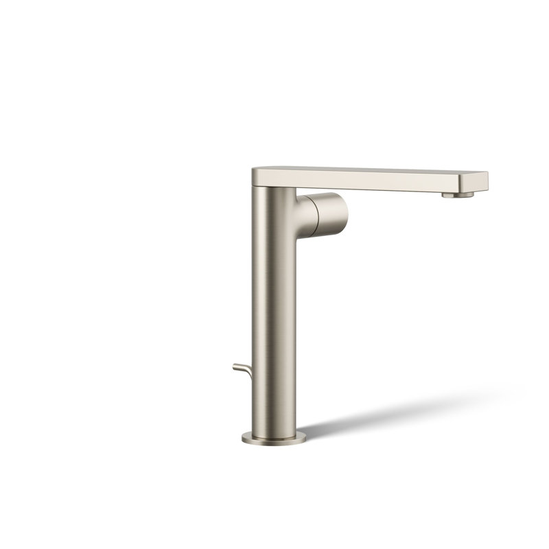 Single-Handle Bathroom Faucet with Drain Assembly, Brushed Nickel