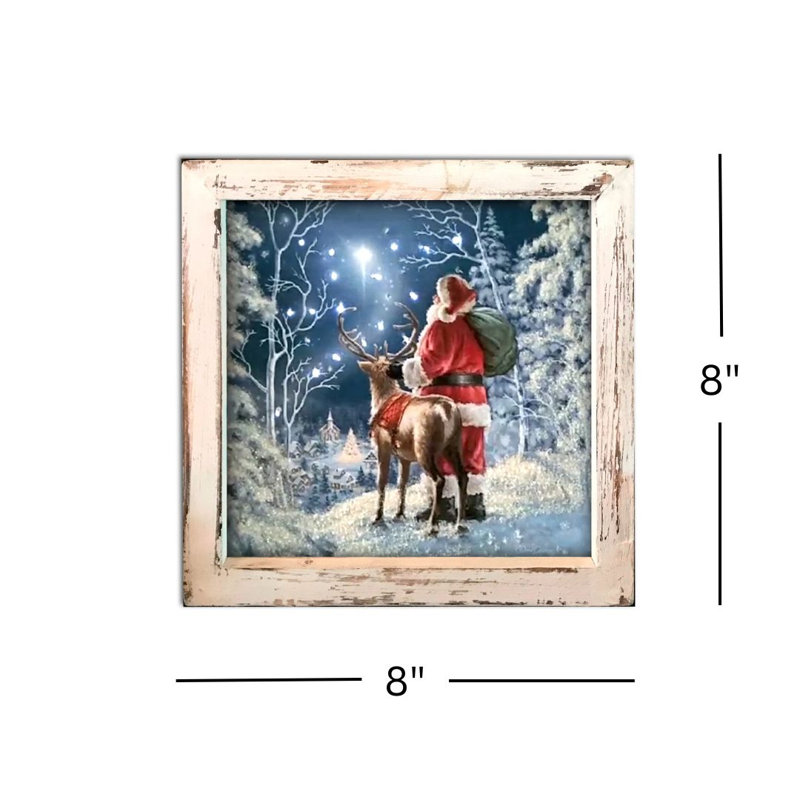 Boîte de nuit illuminée 8 x 8 Starry Night Santa