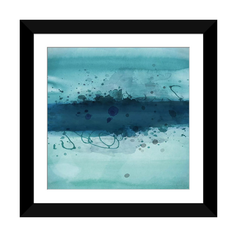 «Into The Deep I», impression sur toile, H 16 po x l 16 po x P 1 po, Papier d'art encadré noir, Blanc