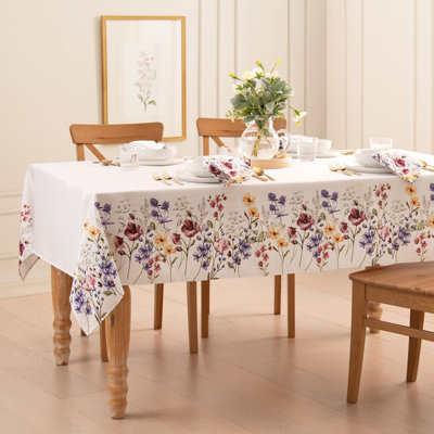 Censu Poppy Wildflower Spring Border Tablecloth