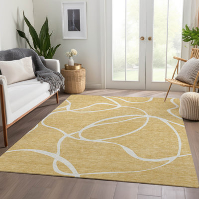 Premium Machine Washable Corum AMF999 Swirls Rug