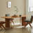 Cherry Wood Color Rectangular Solid Wood Dining Table-1890068043