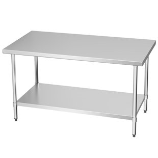Kleensteel NSF Certified Heavy-Duty Stainless Steel Prep Table, Commercial Work Table with Adjustable Undershelf
