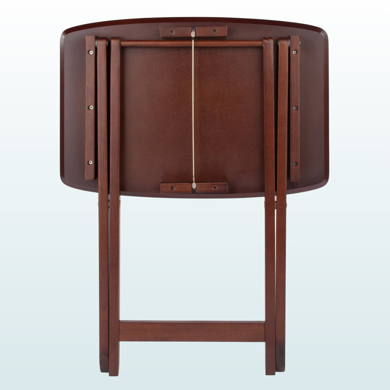 Ella Two-Piece Rectangular Snack Table Set with Dark Brown Finish, 21.45'' L X 14.79'' D