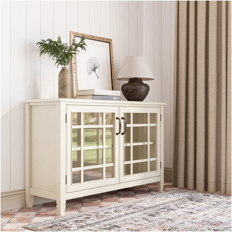 Connaught - Armoire de rangement basse - Blanc antique, Blanc