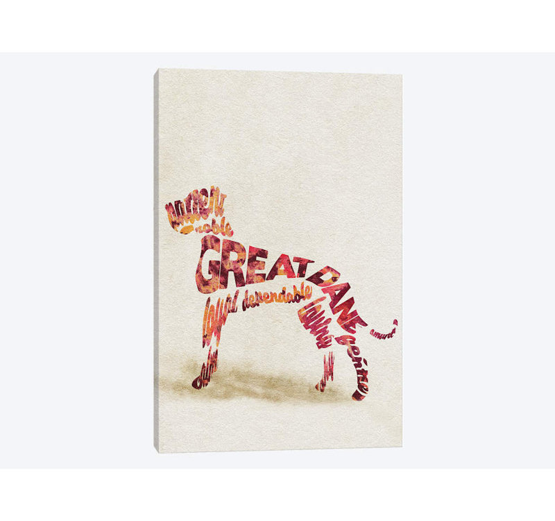 « great-danois » par ayse deniz akerman, impression sur toile tendue, H 12 po x l 8 po x P 0,75 po, Toile tendue