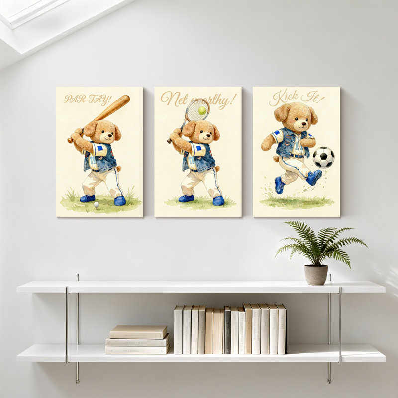 Ensemble de 3 reproductions d'art sur toile, H 18 po x l 36 po