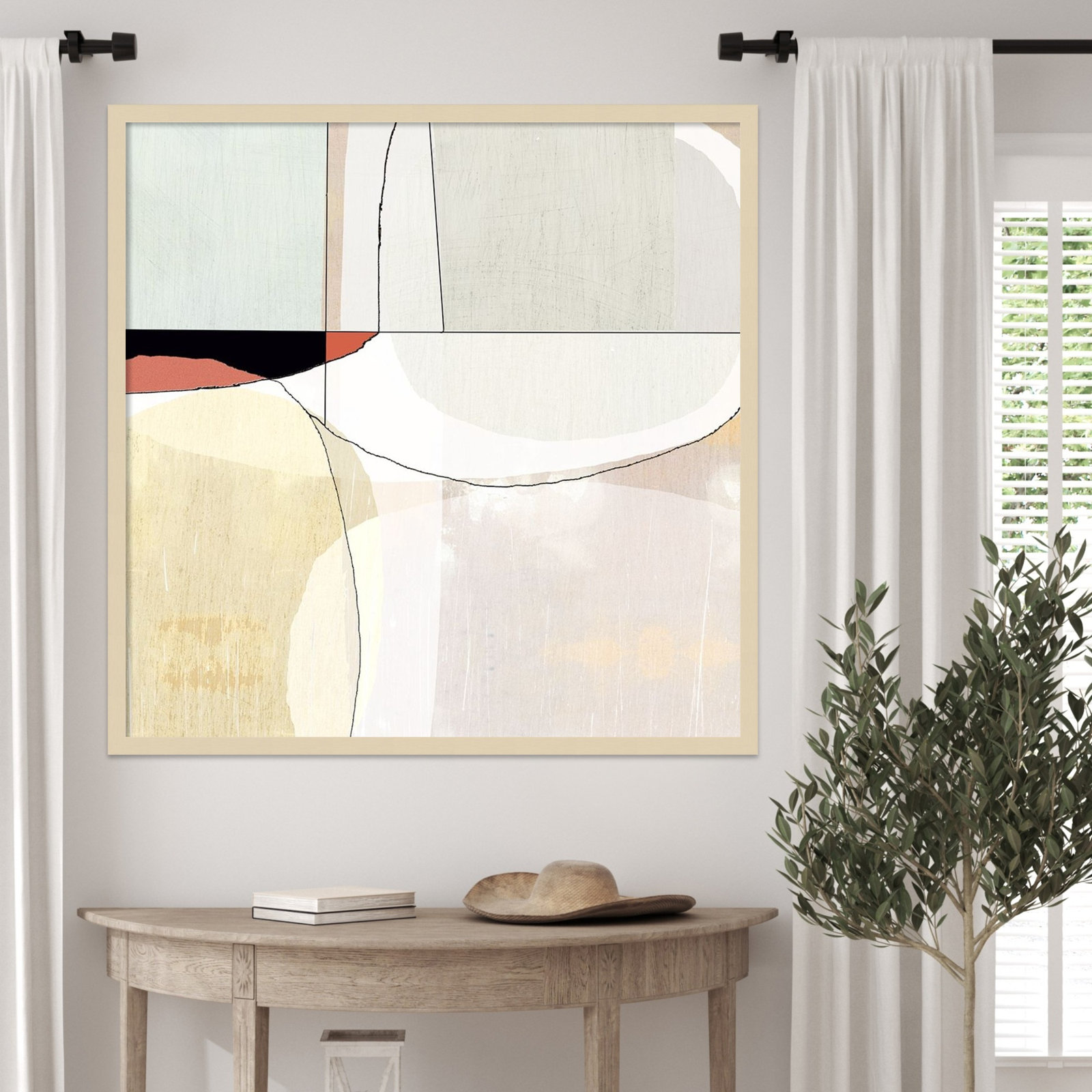 Flagler "Beholder III" Print by Sisa Jasper, 33" H x 33" W, Brown