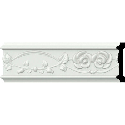 Rail de chaise rose H 3 1/4 po x P 3/4 po, L 94 1/2 po (répétition 9 1/2 po)