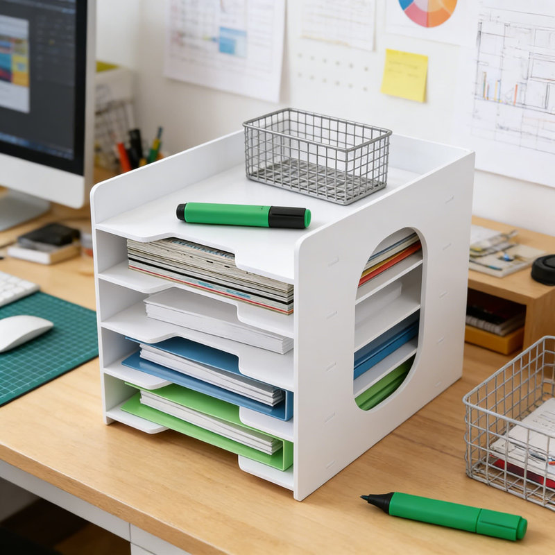5-Tier Desktop Paper Organizer And File Holder, Multi-Layer Document Sorter And Mail Tray For Office, Home, School, And Classroom, A4 Paper, Notebooks, And Stationery Storage Rack