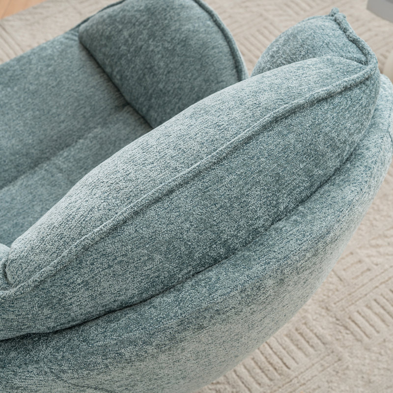 Upholstered Tufted Swivel Accent Chair, Green