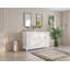 Meuble-lavabo 60 po avec lavabo double en résine, 3 tiroirs et 4 portes (2 avec tablettes à double couche), fermeture en douceur, blanc