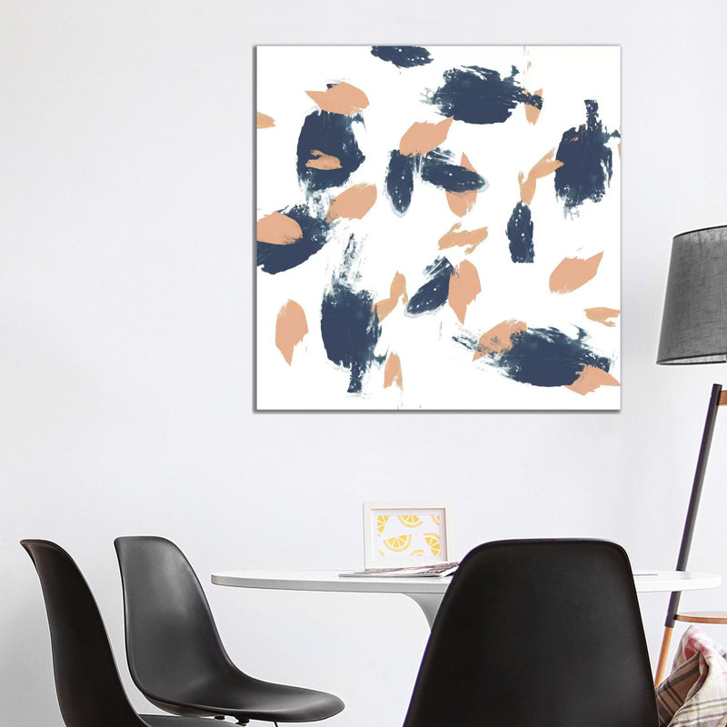 Blueberry & Peach Strokes II 1 Piece Wrapped Canvas Painting, 93.98 cm H x 93.98 cm W x 3.175 cm D