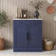 Armoire de rangement autoportante chic avec tiroir, tablettes réglables et plateau en faux marbre-757876224