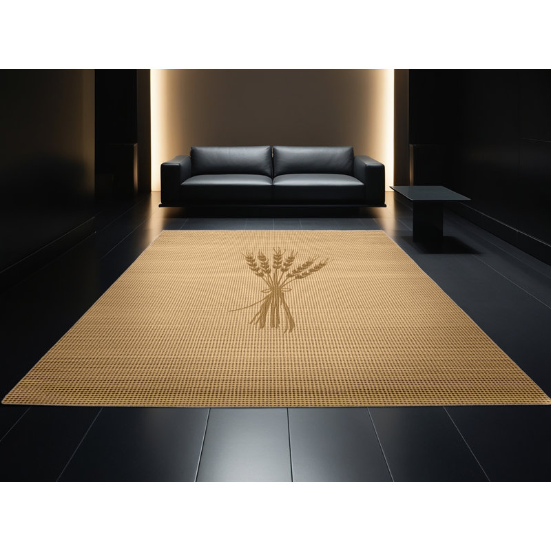 Soft Plush Finnell Thanksgiving Modern & Contemporary Abstract Area Rug in Brown – Beige Binding, 2x4