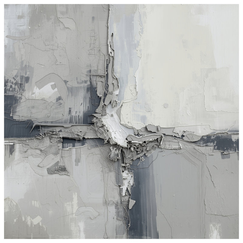 Tapisserie murale texturée abstraite grise texturée, H 50 po x l 60 po avec 4 œillets