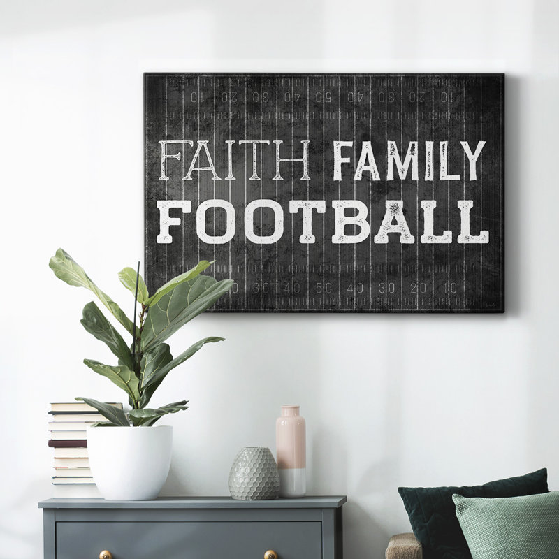 Faith Family Football-Gallery Wrapped Canvas, 12" H x 18" W