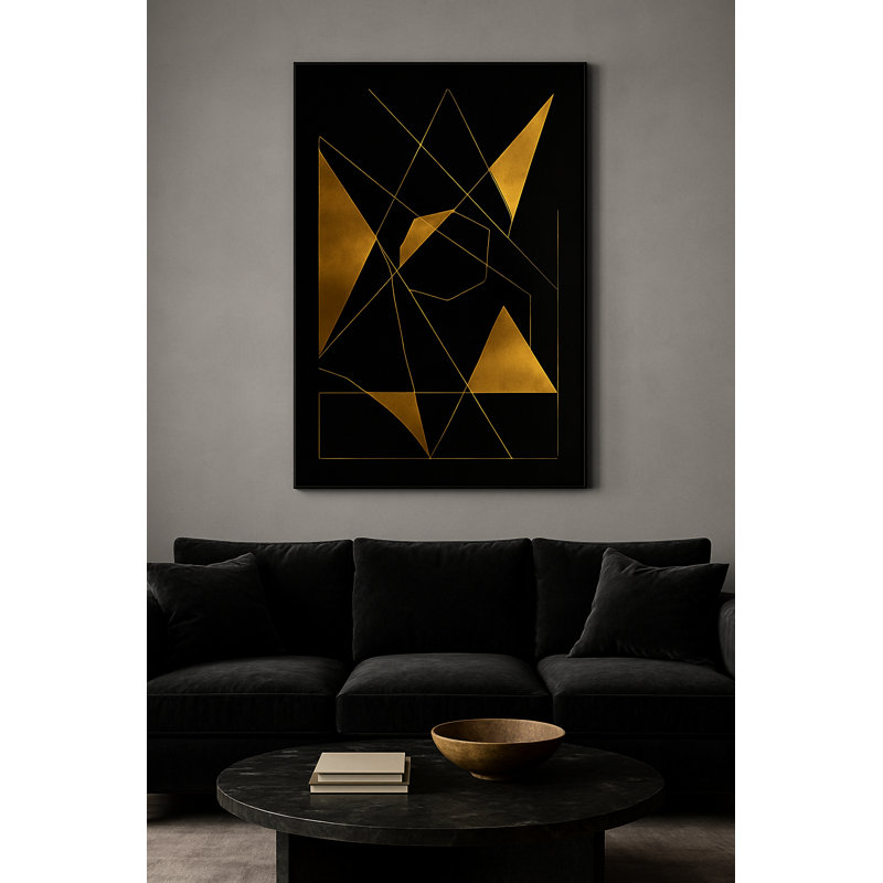 Eclipse of Structure Framed Canvas Wall Art by Kasian Art Studio - White Frame, Brown