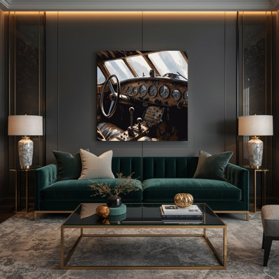 Transportation Cockpit interior views Brown Canvas Wall Art