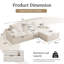 Canapé modulaire 110 po à 3 places en velours côtelé à compression profonde-387973314