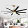 Jamii-Leigh 65/72/84 inch Large Indoor/Covered Outdoor Modern Ceiling Fan with Led Lights and Remote, 6-Speed, Reversible Quiet DC Motor, Timer, 8-ABS-Blade