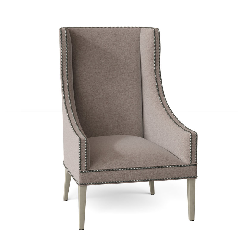 Fauteuil à oreilles 28,25 po Frances, Nickel, Piscine 9107, Amande chamois