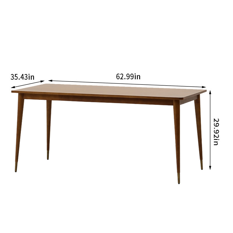 Mykhi Solid Wood Dining Table, 29.92"H x 62.99"L x 35.43"W