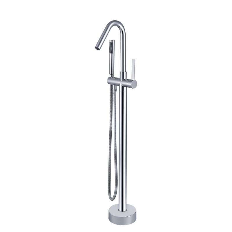 Freestanding Bathtub Faucet With Hand Shower, Chrome