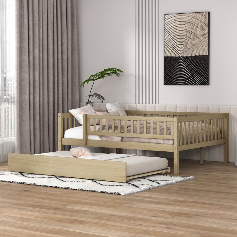 Haylyn Full Platform Bed with Trundle, Natural