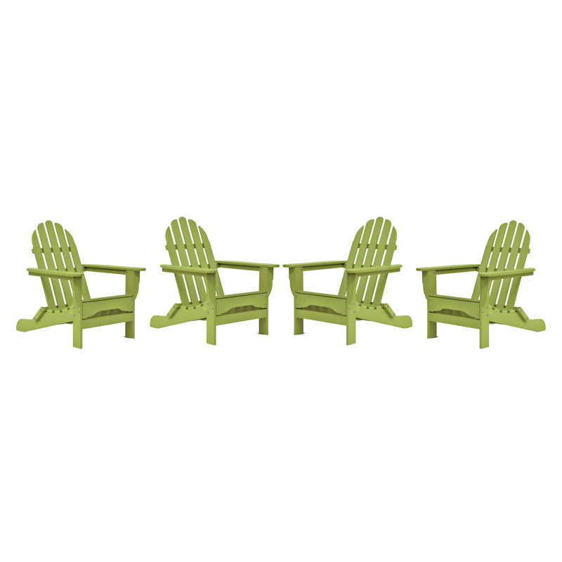 Chaise Adirondack d'extérieur en bois Hartington, Vert lime