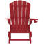 Ensemble de 2 chaises pliantes Adirondack pliantes, porte-gobelet, en bois texturé, chaises d'extérieur en PEHD résistant aux intempéries, pelouse près de la piscine, rouge-124432824