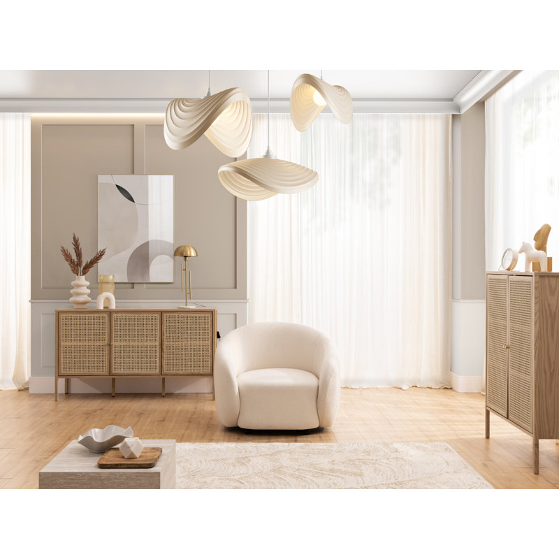 Roundi 3 - Piece Living Room Set, Cream White