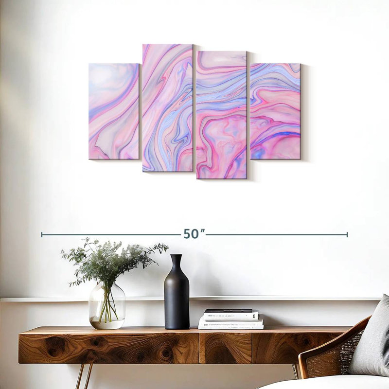 Marbre rose abstrait Avery, H 22 po x l 36 po