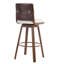 Tabouret de bar industriel rembourré avec structure en métal et dossier en similicuir Lennox