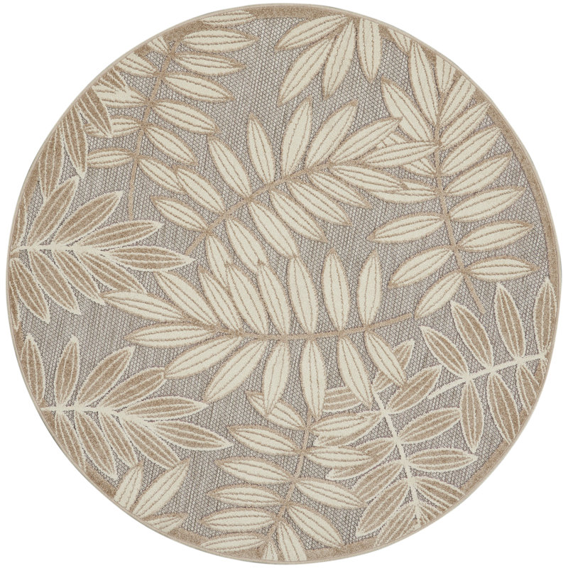 Adiya Floral Indoor Rug, Round 4'