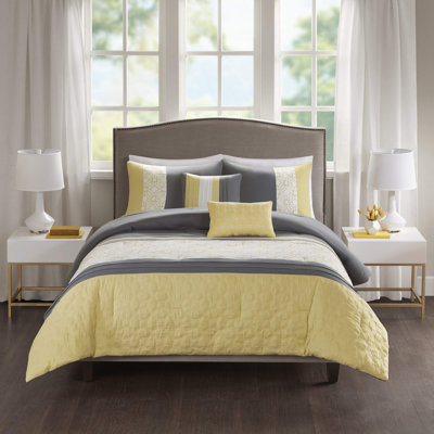 Donnell Embroidered 5 Piece Comforter Set