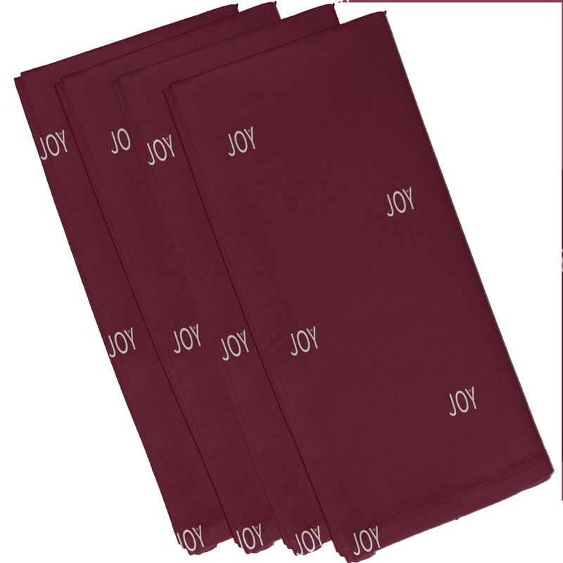 Ensemble de serviettes 4 pièces Cosima Joy, L 18 po x L 18 po, Canneberge / bourgogne
