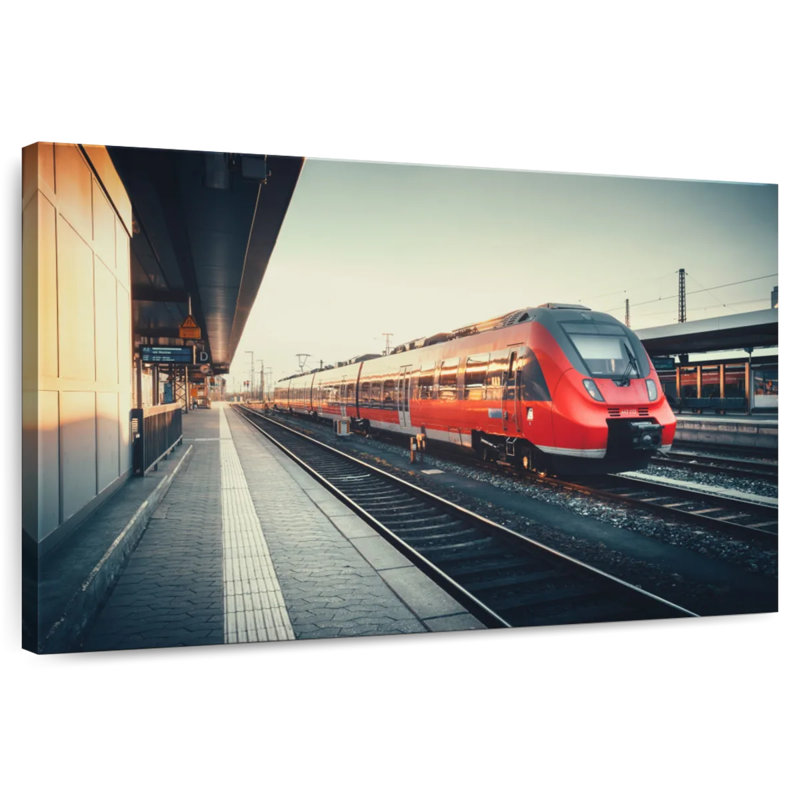 Mehar Red Train, 24" H x 36" W