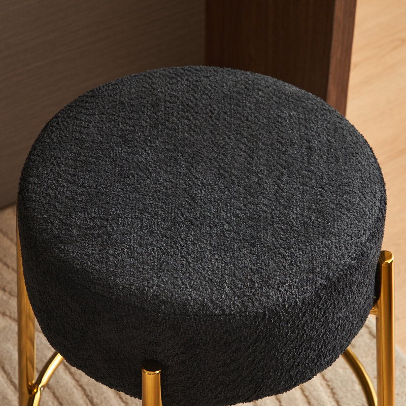 Tabouret de bar Kynlee, Tabouret de comptoir (siège d'une hauteur de 26 p, Noir, 2
