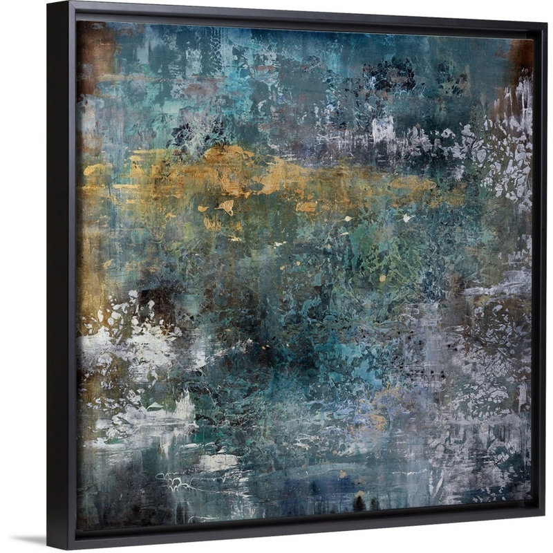 « field of vision », peinture sur toile, H 17,7 po x l 17,7 po x P 1,75 po, Cadre flottant noir