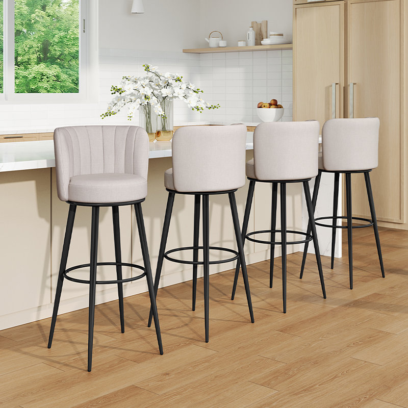 Bowne Upholstered Counter Stool with Metal Frame