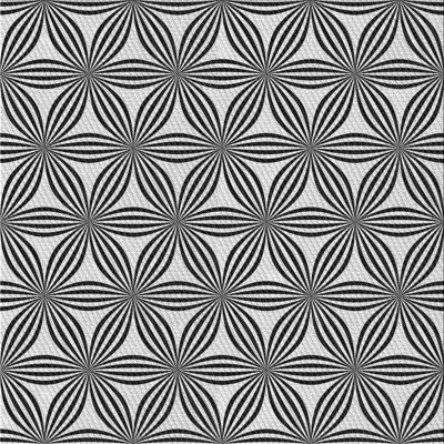 Tapis noir à motif floral