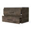 Spacious Wall Mounted Bathroom Storage Unit In Dark Brown And White With 2 Drawers Vanity Two Voluminous