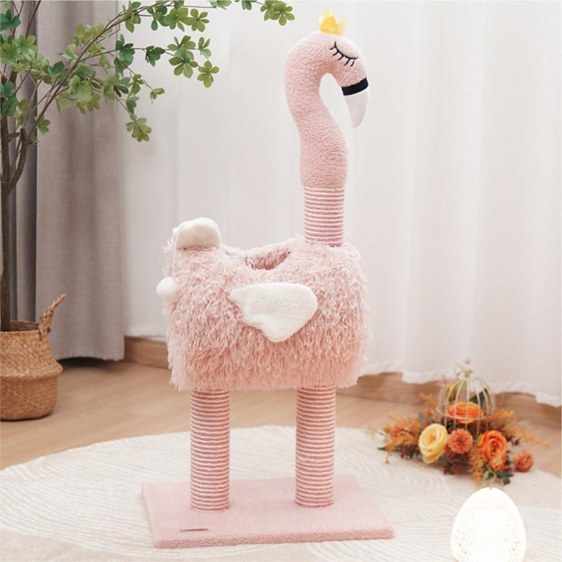 Structure d'escalade pour chat en flamant rose
