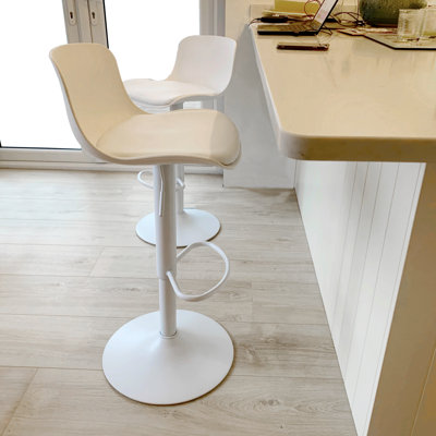 Burdett Swivel Adjustable Height Counter Stool with Metal Frame