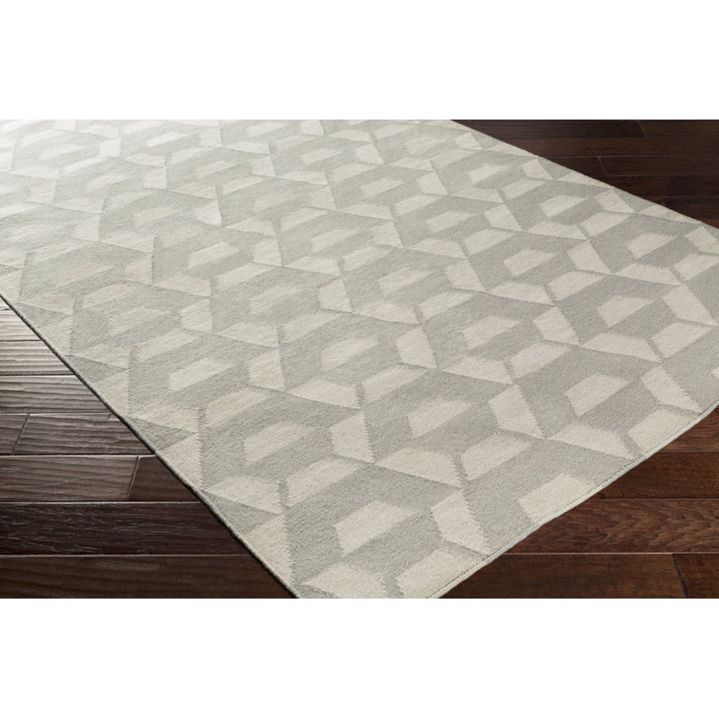Gerdemie Wool Geometric Indoor Rug, Rectangle 8' x 10'