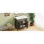 Meuble-lavabo rétro de 31 pouces avec lavabo rectangulaire, tablettes réglables et pieds cylindriques rainurés gris antique, rangement spacieux, entretien facile, bois massif-1448624577