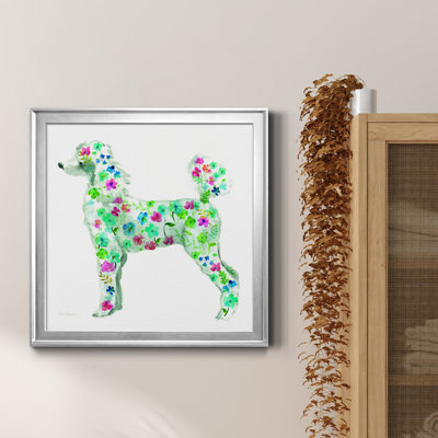 Tapisserie caniche - peinture sur toile encadrée